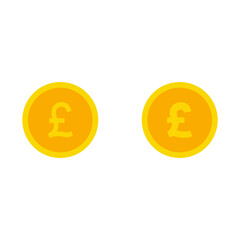 Poundcoin, gold coin symbol with pound icon