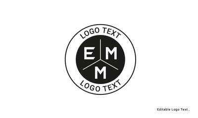 Vintage Retro EMM Letters Logo Vector Stamp	