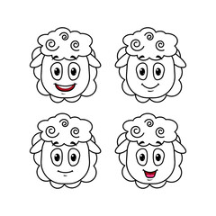 Silhouette face of sheep for cut out file