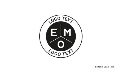 Vintage Retro EMO Letters Logo Vector Stamp	