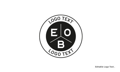 Vintage Retro EOB Letters Logo Vector Stamp	