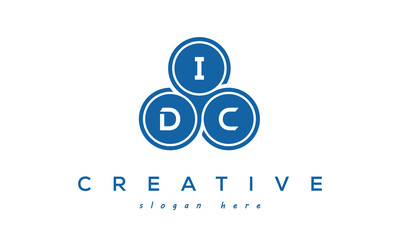 Fototapeta na wymiar IDC creative circle three letters logo design with blue