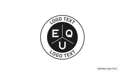 Vintage Retro EQU Letters Logo Vector Stamp	