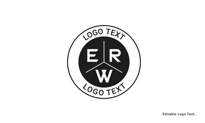 Vintage Retro ERW Letters Logo Vector Stamp	