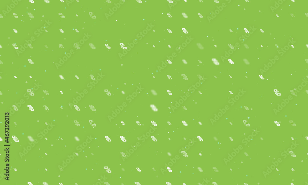 Poster seamless background pattern of evenly spaced white videoconference symbols of different sizes and op