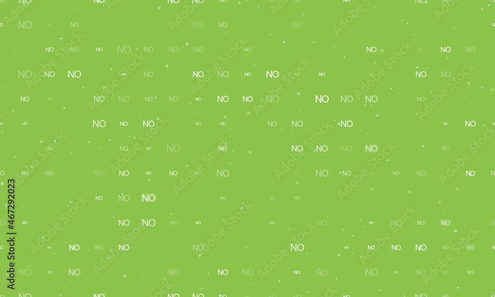 Poster seamless background pattern of evenly spaced white no symbols of different sizes and opacity. vector