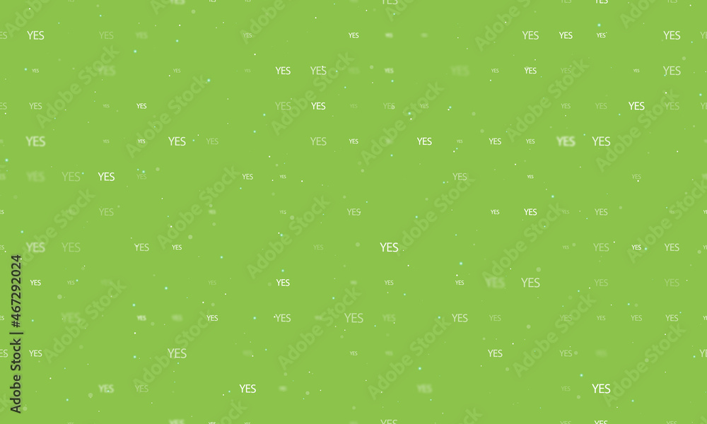 Poster seamless background pattern of evenly spaced white yes symbols of different sizes and opacity. vecto