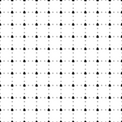Square seamless background pattern from black poop symbols are different sizes and opacity. The pattern is evenly filled. Vector illustration on white background