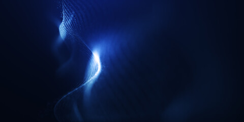 Abstract blue technology particular background. line bokeh glitter background. digital technology line abstract background.