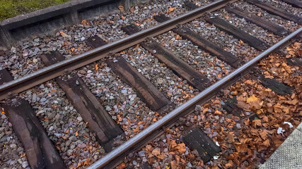 Railroad photographed in Germany, in European Union, Europe. Picture made in 2016.