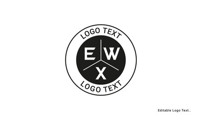 Vintage Retro EWX Letters Logo Vector Stamp	