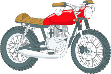 Fototapeta na wymiar motorcycle cafe racer vector illustration screen logo