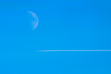 Moon photographed in Germany, in European Union - Europe. Picture made in 2016.