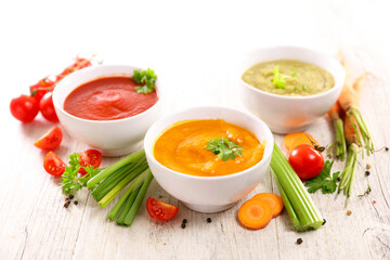 assorted of vegetable soup with ingredient