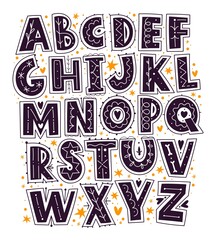 Kids alphabet. Vector set