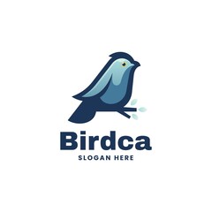 Vector Logo Illustration Duck Gradient Colorful Style.