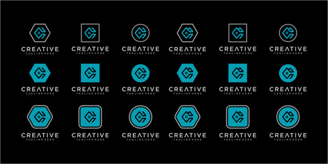 Set of creative C real estate logo design inspiration