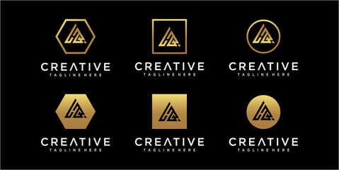 Creative initial letter HC logo design concept
