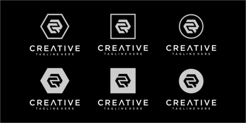 Creative initial Letter CR logo design concept