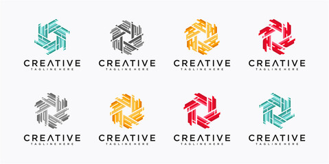Set of colorful Community logo design inspirations