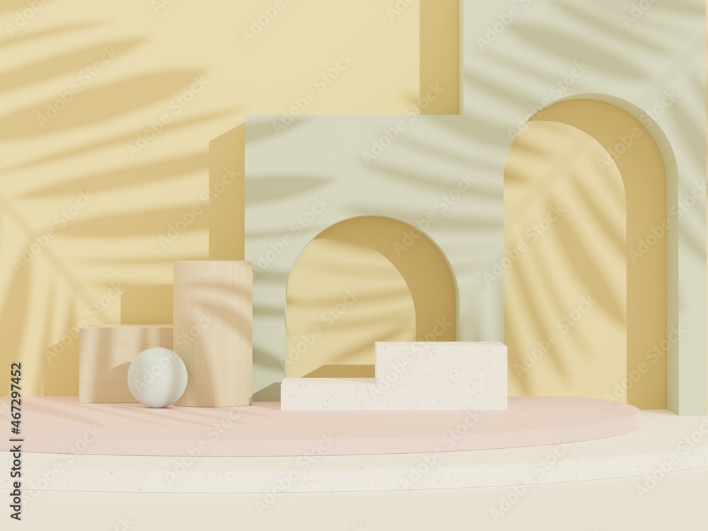 Aufkleber 3d abstract background terrazzo podium for product presentation and brand advertising with shadow of