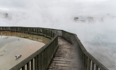 Geothermal lake in Kuirau Park, Rotorua, New Zealand