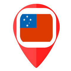 Obraz premium Samoa flag pins country map marker navigation