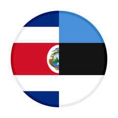 round icon with costa rica and estonia flags. vector illustration isolated on white background