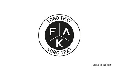 Vintage Retro FAK Letters Logo Vector Stamp	