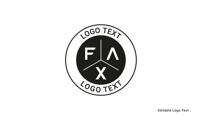 Vintage Retro FAX Letters Logo Vector Stamp	