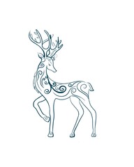 christmas deer on a white background