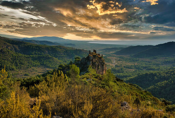 Views from Miravet Castle in Cabanes at sunrise