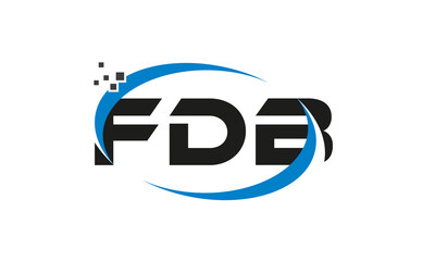dots or points letter FDB technology logo designs concept vector Template Element