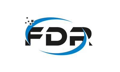 dots or points letter FDR technology logo designs concept vector Template Element