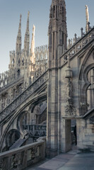 Fototapeta premium Statues and towers of Milan Cathedral