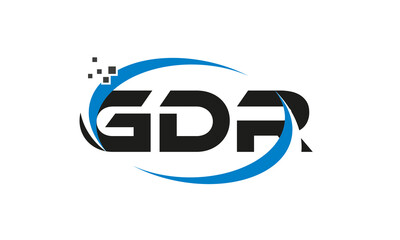 dots or points letter GDR technology logo designs concept vector Template Element
