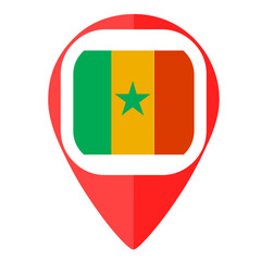 Senegal flag pins country map marker navigation