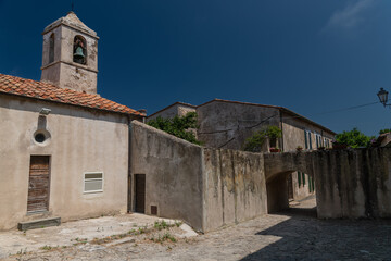 Fototapeta na wymiar Church of Santa Croce in Populonia town - Italy