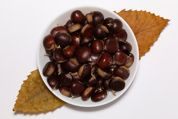 Chestnuts. Autumn mood. Food. Natural.