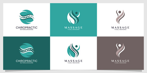 Chiropractic logo collection with creative element Premium Vector part 3