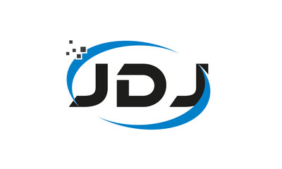 dots or points letter JDJ technology logo designs concept vector Template Element