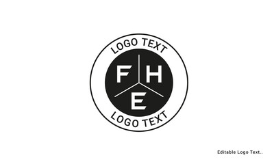 Vintage Retro FHE Letters Logo Vector Stamp	