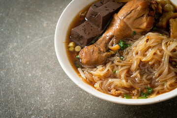 Stewed Chicken Noodle Soup Bowl