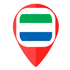 Sierra Leone flag pins country map marker navigation