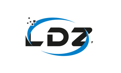 dots or points letter LDZ technology logo designs concept vector Template Element