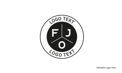 Vintage Retro FJO Letters Logo Vector Stamp	