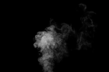 A white fumes, smoke on a black background to add to your pictures. Perfect smoke, steam, fragrance, incense for your photos.