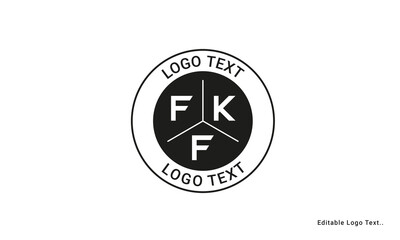 Vintage Retro FKF Letters Logo Vector Stamp	