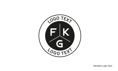 Vintage Retro FKG Letters Logo Vector Stamp	