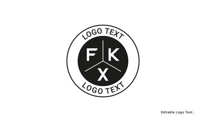 Vintage Retro FKX Letters Logo Vector Stamp	
